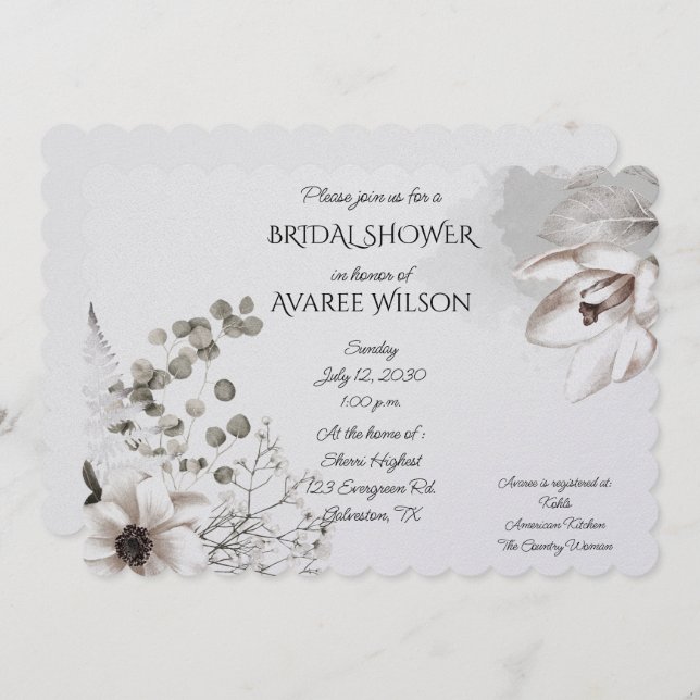 Weiße und graue Blume (Vorne/Hinten)