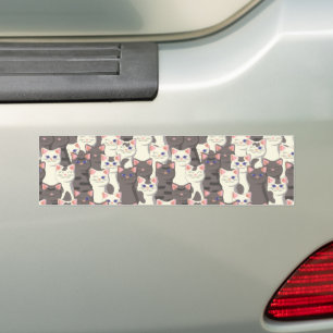 Weiße und graue Katzen Autoaufkleber
