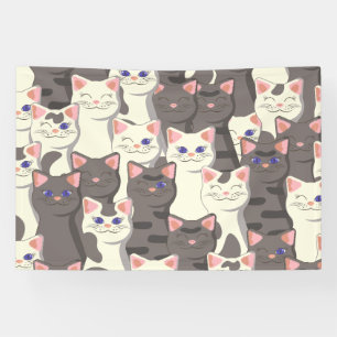 Weiße und graue Katzen Banner