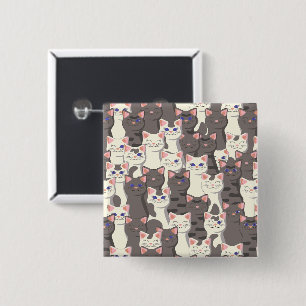 Weiße und graue Katzen Button