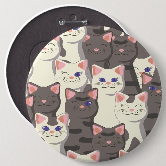 Weiße und graue Katzen Button (Vorne & Hinten)