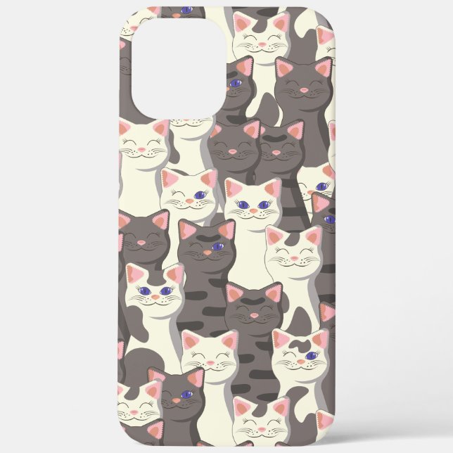 Weiße und graue Katzen Case-Mate iPhone Hülle (Rückseite)
