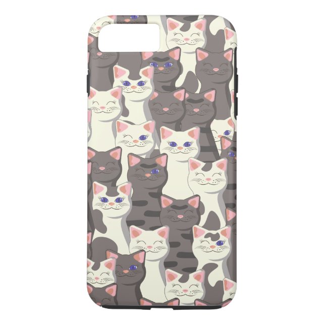 Weiße und graue Katzen Case-Mate iPhone Hülle (Rückseite)