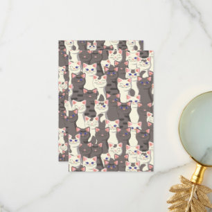 Weiße und graue Katzen Dankeskarte