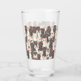 Weiße und graue Katzen Glas