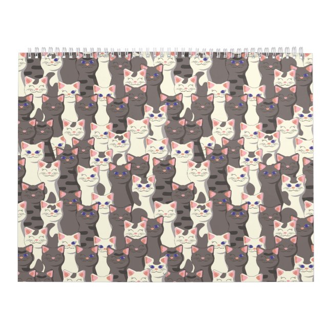 Weiße und graue Katzen Kalender (Titelbild)