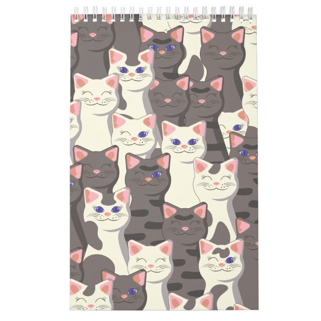 Weiße und graue Katzen Kalender (Titelbild)
