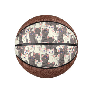 Weiße und graue Katzen Mini Basketball