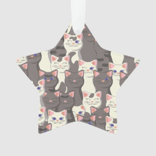 Weiße und graue Katzen Ornament