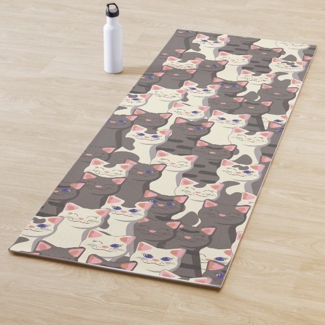 Weiße und graue Katzen Yogamatte (Beispiel)