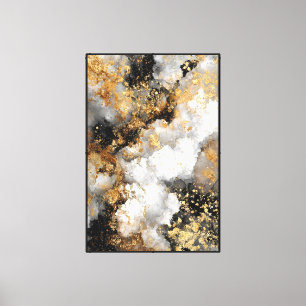Weiße und graue Marmor mit Goldsprenkeln Abstract Leinwanddruck