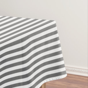 Weiße und graue Streifen Tischdecke