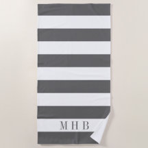 Weiße und graue Streifen und Monogramm