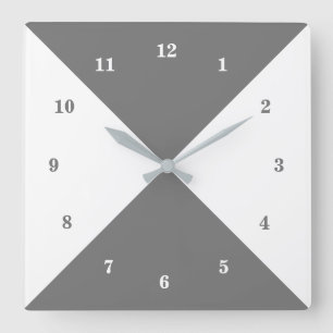 Weiße und graue Wall-Uhr - benutzerdefinierte Farb Quadratische Wanduhr