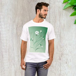 Weiße und grüne Blume T-Shirt
