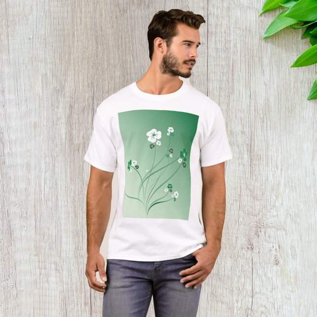 Weiße und grüne Blume T-Shirt (Von Creator hochgeladen)