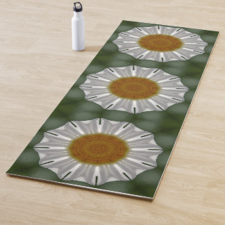 Weiße und grüne Blumenmuster Yogamatte