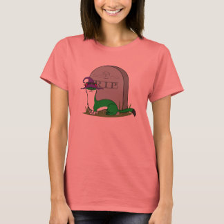 Weiße und grüne Ermine-Rotzunge mit RIP Grave Ston T-Shirt