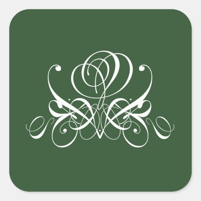 Weiße und grüne Geblüht Rose Quadratischer Aufkleber (Vorderseite)