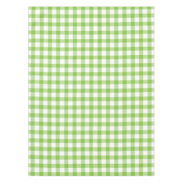Weiße und grüne Karotischdecke des Ginghams Tischdecke