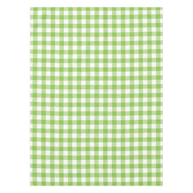 Weiße und grüne Karotischdecke des Ginghams Tischdecke (Vorderseite)