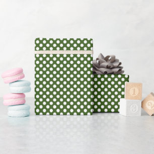 Weiße und grüne Polka-Punkte Geschenkpapier