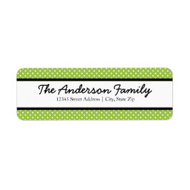 Weiße und grüne Punkte - Rücksendeadressen-Aufkleb