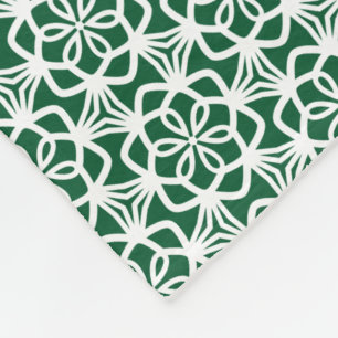 Weiße und grüne Schneeflocke Leder Fleece Blanket