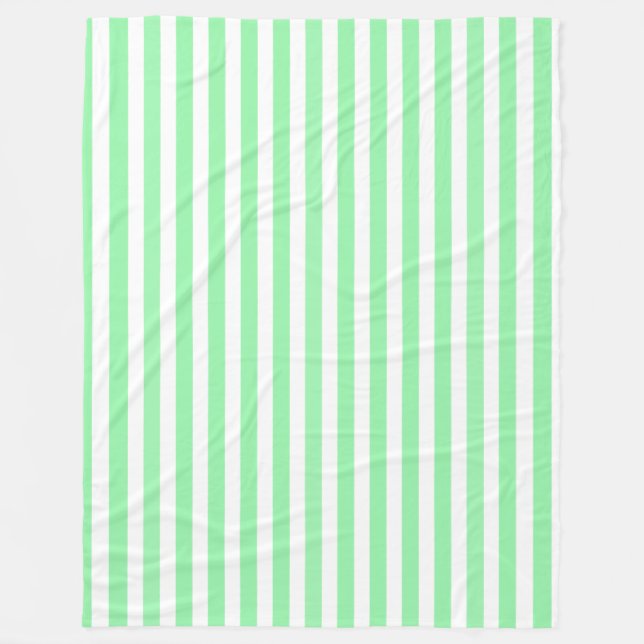 Weiße und grüne Streifen Fleecedecke (Vorderseite)