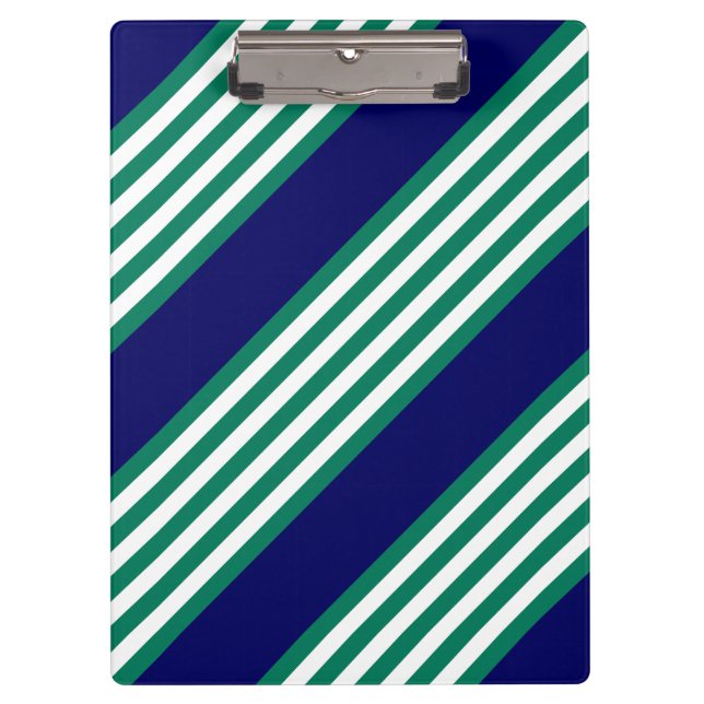 Weiße und grüne Streifen mit marineblau Klemmbrett (Vorderseite)