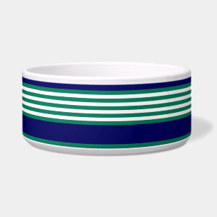 Weiße und grüne Streifen mit marineblau Napf