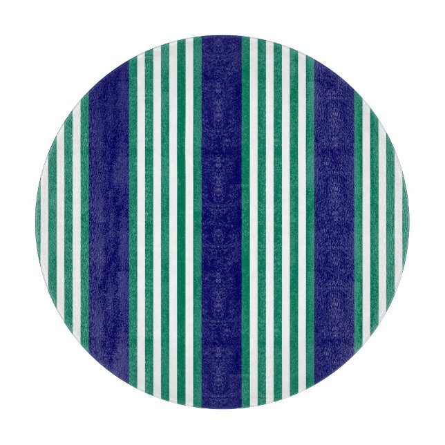 Weiße und grüne Streifen mit marineblau Schneidebrett (Vorderseite)