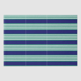 Weiße und grüne Streifen mit marineblau Seidenpapier