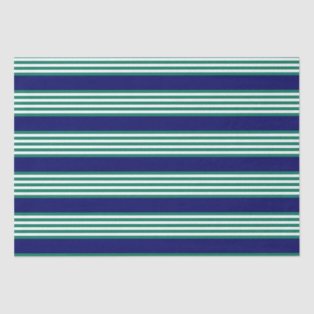 Weiße und grüne Streifen mit marineblau Seidenpapier (Vorderseite)
