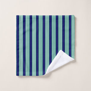 Weiße und grüne Streifen mit marineblau Waschlappen