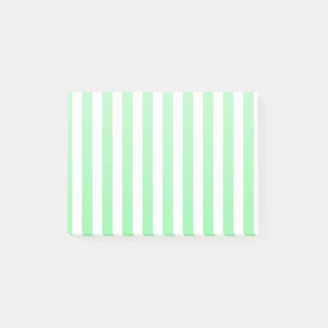 Weiße und grüne Streifen Post-it Klebezettel (Vorderseite)