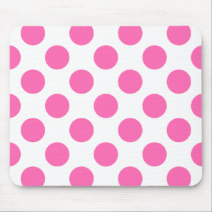 Weiße und heißrosa Punkte Mousepad