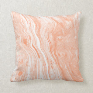 Weiße und hellorange gesprenkelte Marmor Kissen