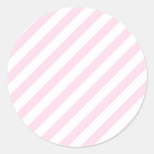 Weiße und hellrosa Streifen. Runder Aufkleber