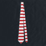 Weiße und hochrote horizontale Streifen-Krawatte Krawatte<br><div class="desc">Stellen Sie das Hochrote und das Weiß in dieser Rugby-ähnlichen,  horizontal-gestreiften Krawatte dar.</div>