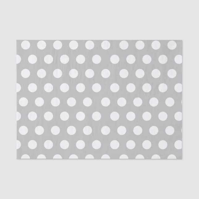 Weiße und leichte graue Mittelpolka-Hochzeit Seidenpapier (Vorderseite)