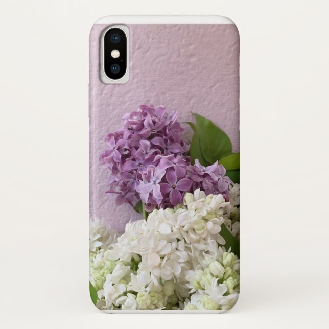 Weiße und lila Fliedern auf Beschaffenheit Case-Mate iPhone Hülle (Rückseite)