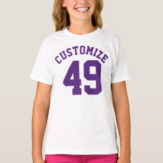 Weiße und Lila Kinder | Sports Jersey Design T-Shirt