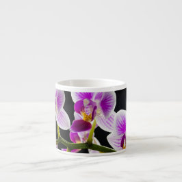 Weiße und lila Orchidee Espressotasse