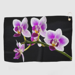 Weiße und lila Orchidee Golfhandtuch