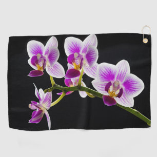 Weiße und lila Orchidee Golfhandtuch