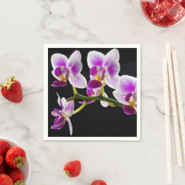 Weiße und lila Orchidee Serviette
