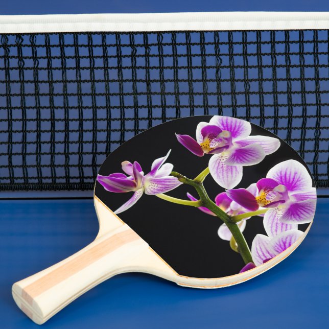 Weiße und lila Orchidee Tischtennis Schläger (InSitu)