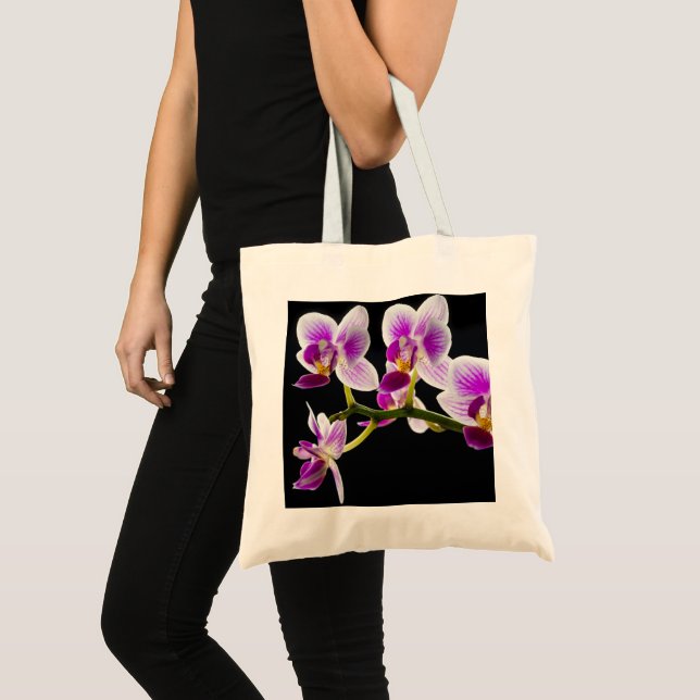 Weiße und lila Orchidee Tragetasche (Vorderseite (Produkt))