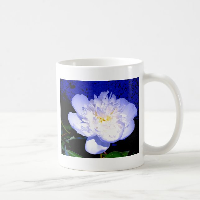 Weiße und lila Peonie Kaffeetasse (Rechts)